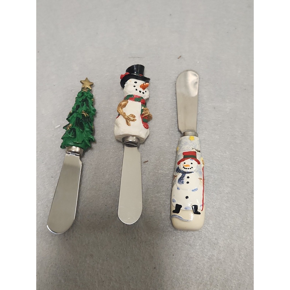 Lot Of 3 Christmas Spreaders Stainless Steel
